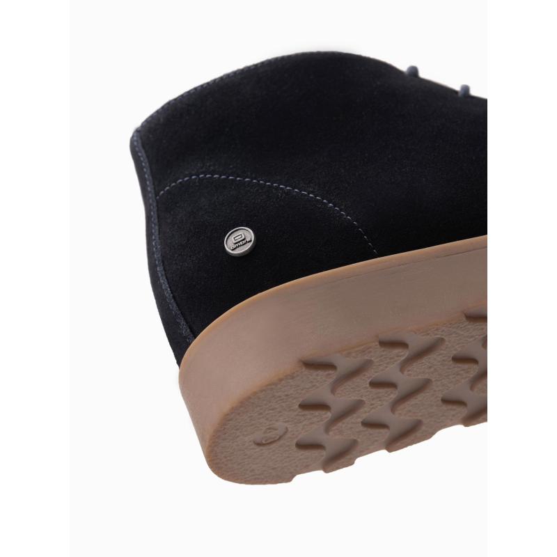 Férfi szarvasbőr bokacsizma vastag talppal – sötétkék V4 OM-FOCS-0164