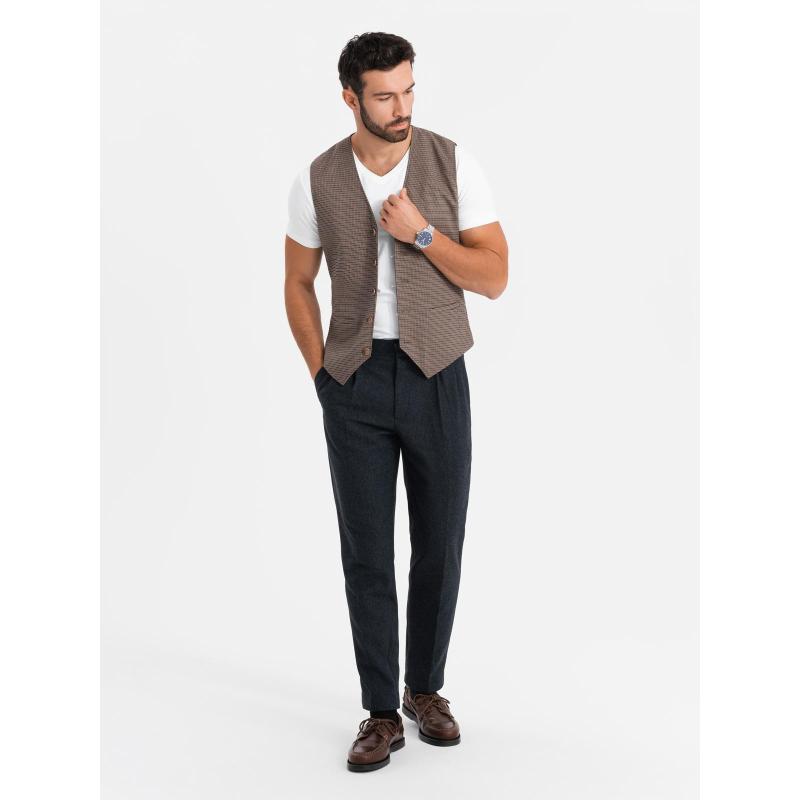 Pánské tričko SLIM FIT s kulatým výstřihem a logem - bílé V1 OM-TSCT-0220