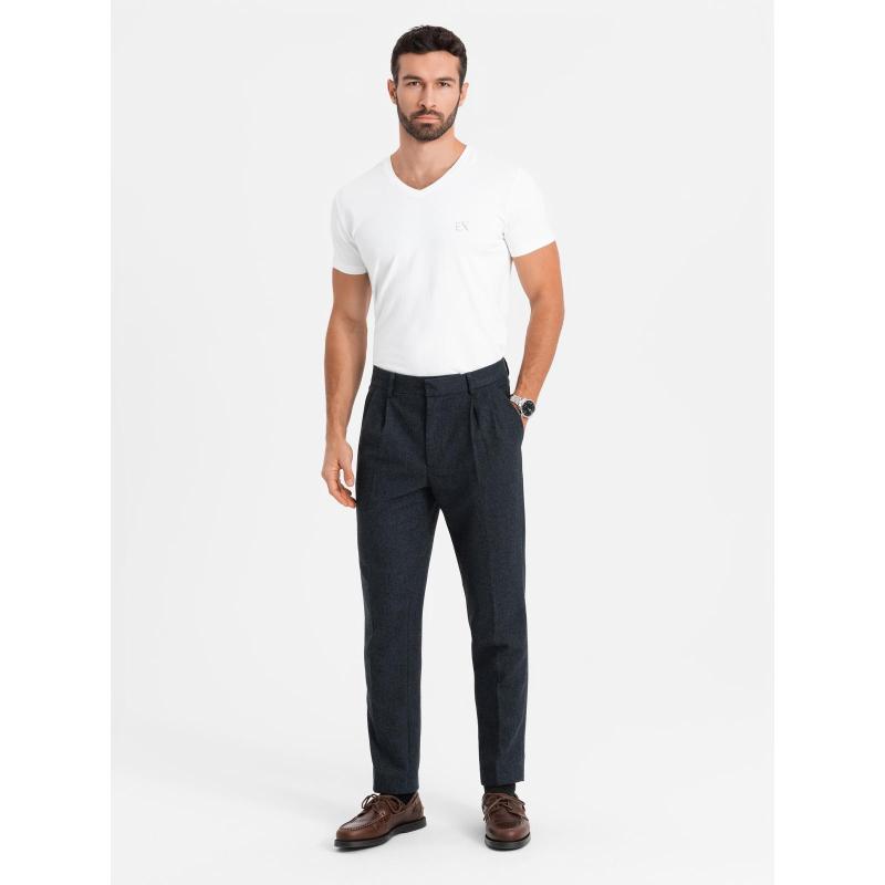 Pánské tričko SLIM FIT s kulatým výstřihem a logem - bílé V1 OM-TSCT-0220