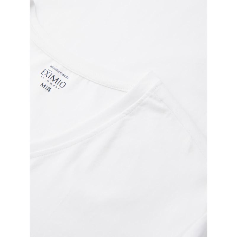 Pánské tričko SLIM FIT s kulatým výstřihem a logem - bílé V1 OM-TSCT-0220