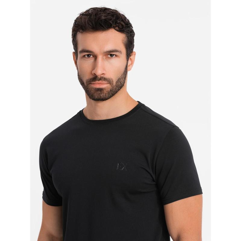 Pánské tričko SLIM FIT s kulatým výstřihem a logem - bílé V1 OM-TSCT-0220