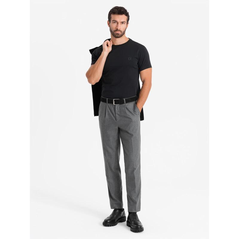 Pánské tričko SLIM FIT s kulatým výstřihem a logem - bílé V1 OM-TSCT-0220