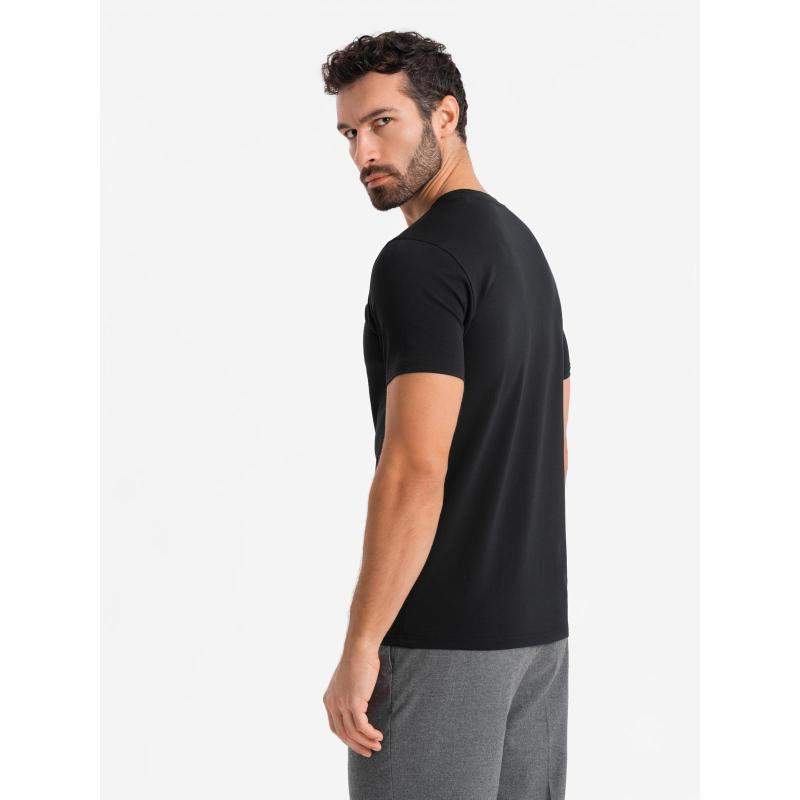 Pánské tričko SLIM FIT s kulatým výstřihem a logem - bílé V1 OM-TSCT-0220