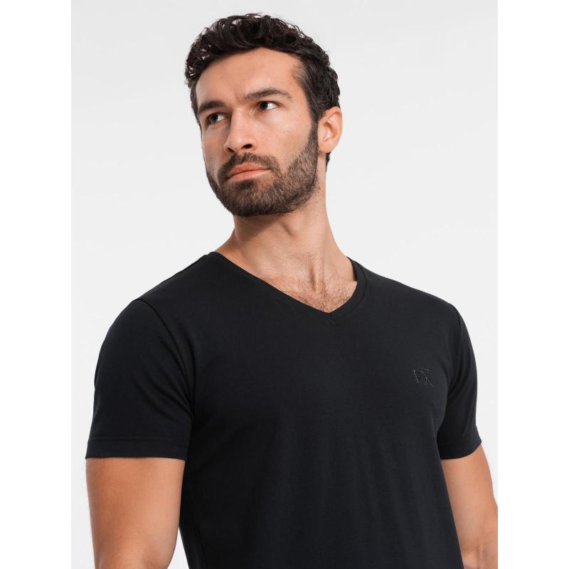 Pánské tričko SLIM FIT s kulatým výstřihem a logem - bílé V1 OM-TSCT-0220