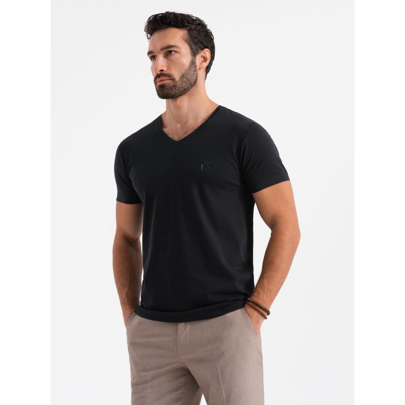 Pánské tričko SLIM FIT s kulatým výstřihem a logem - bílé V1 OM-TSCT-0220