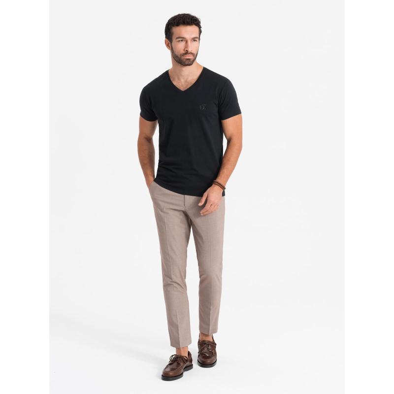 Pánské tričko SLIM FIT s kulatým výstřihem a logem - bílé V1 OM-TSCT-0220