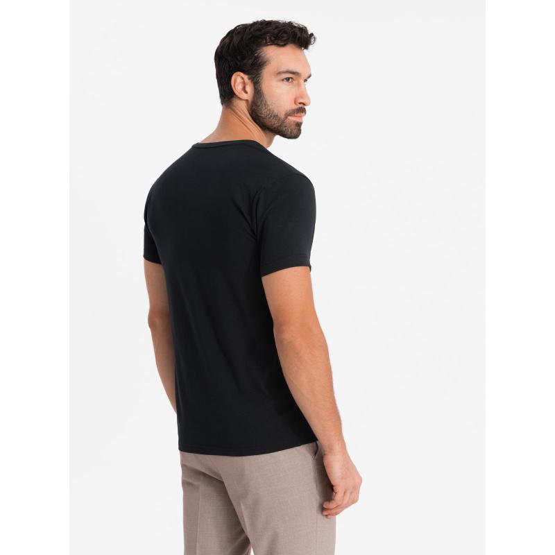 Pánské tričko SLIM FIT s kulatým výstřihem a logem - bílé V1 OM-TSCT-0220