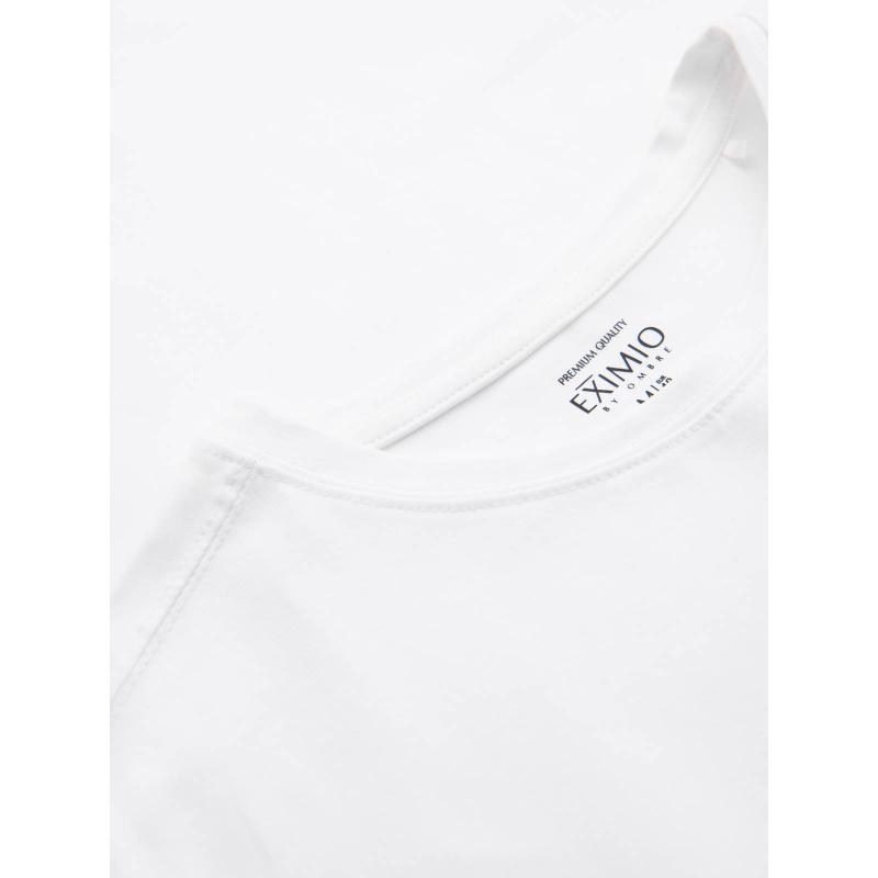 Pánské tričko SLIM FIT s kulatým výstřihem a logem - bílé V1 OM-TSCT-0220