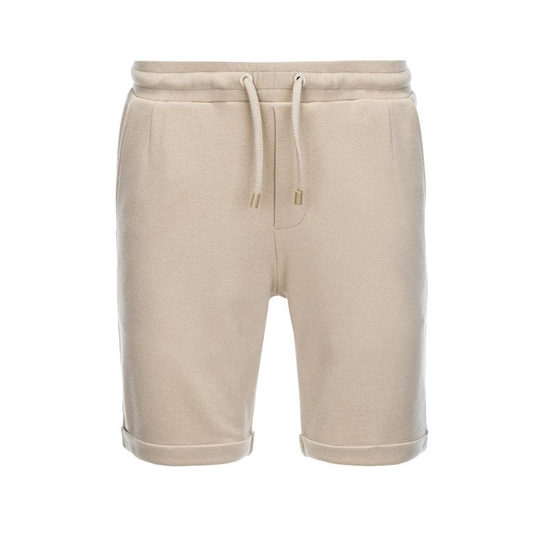 Pánske pletené šortky s elastickým pásom - pieskové V3 OM-SRCS-0107
