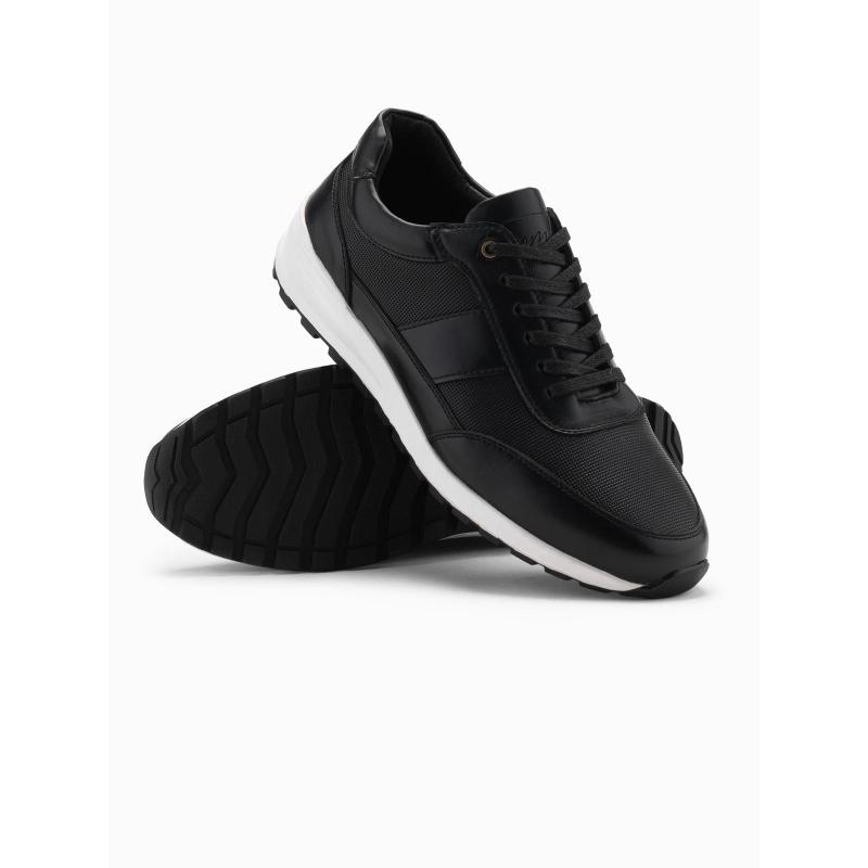Férfi sportcipő öko bőrből – fekete V2 OM-FOSL-0181