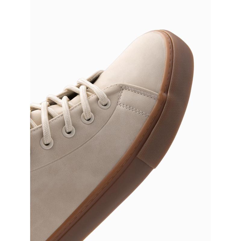 Férfi bokacsizma gumitalppal – krém V1 OM-FOTH-0187