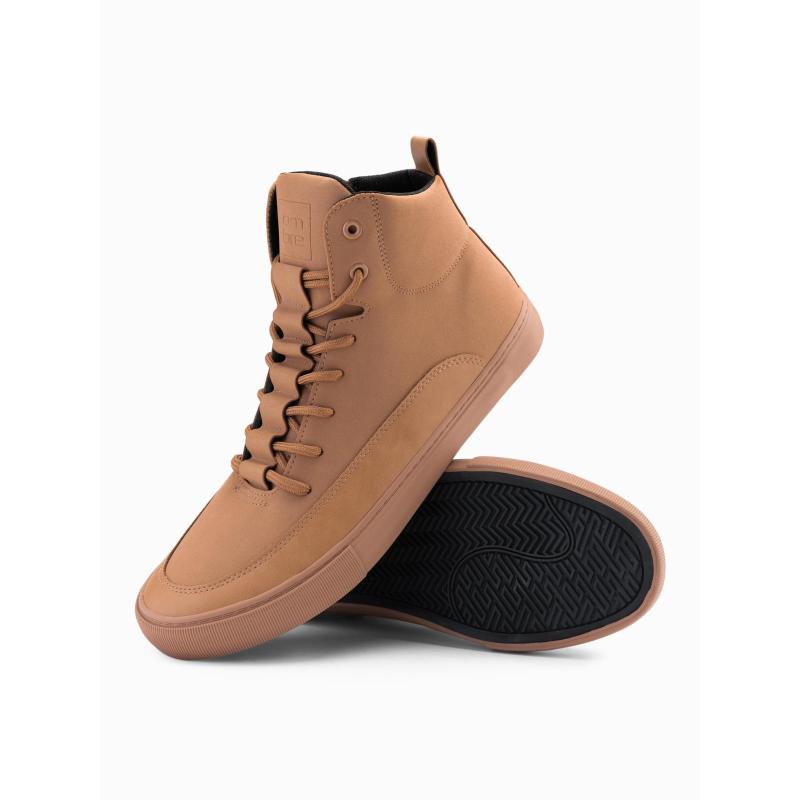 Férfi bokacsizma díszpántokkal – barna V3 OM-FOSH-0176