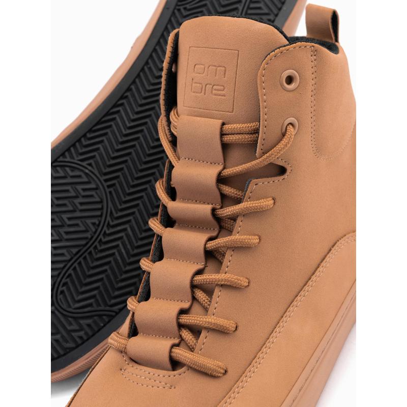 Férfi bokacsizma díszpántokkal – barna V3 OM-FOSH-0176