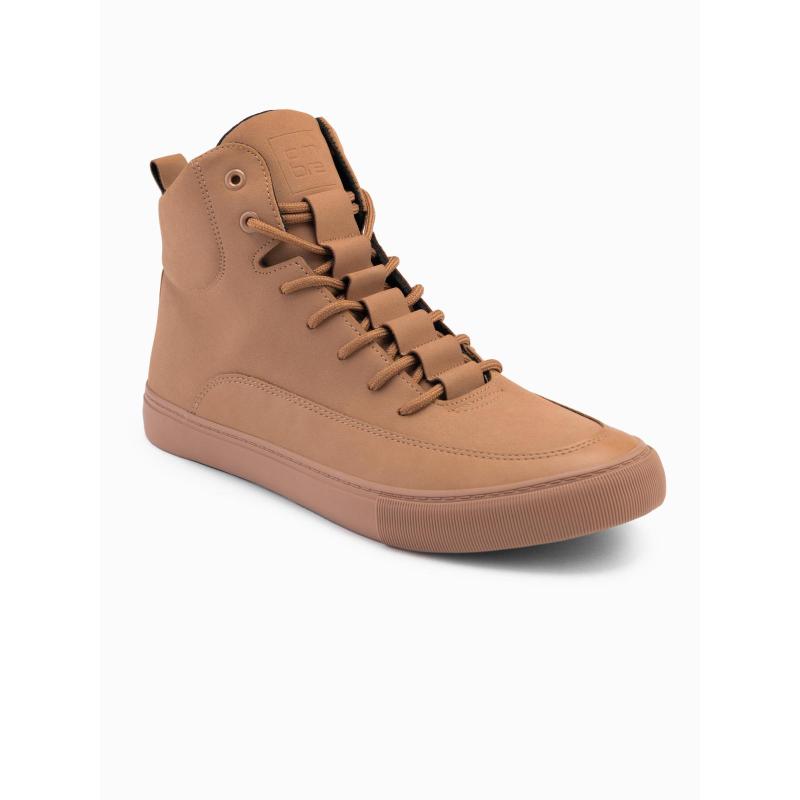 Férfi bokacsizma díszpántokkal – barna V3 OM-FOSH-0176