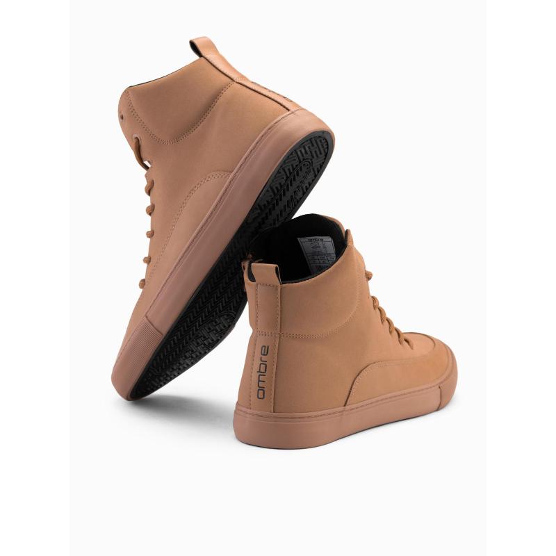 Férfi bokacsizma díszpántokkal – barna V3 OM-FOSH-0176