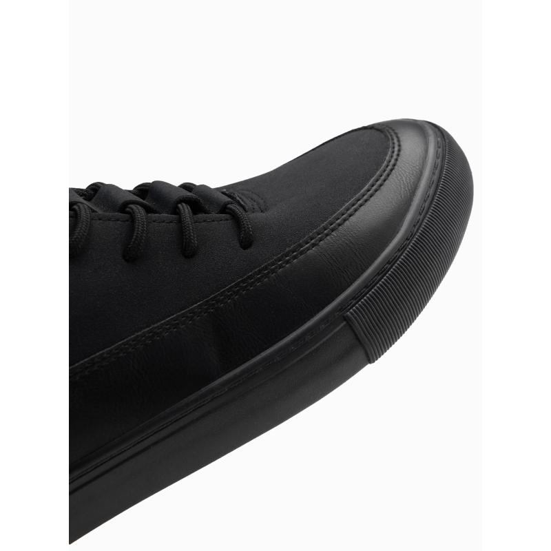 Férfi bokacsizma díszítő pántokkal – fekete V4 OM-FOSH-0176