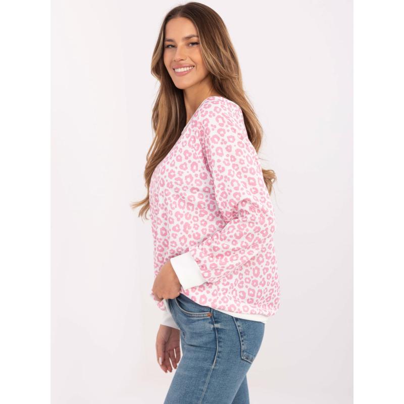 Špinavě růžová a bílá viskózová halenka