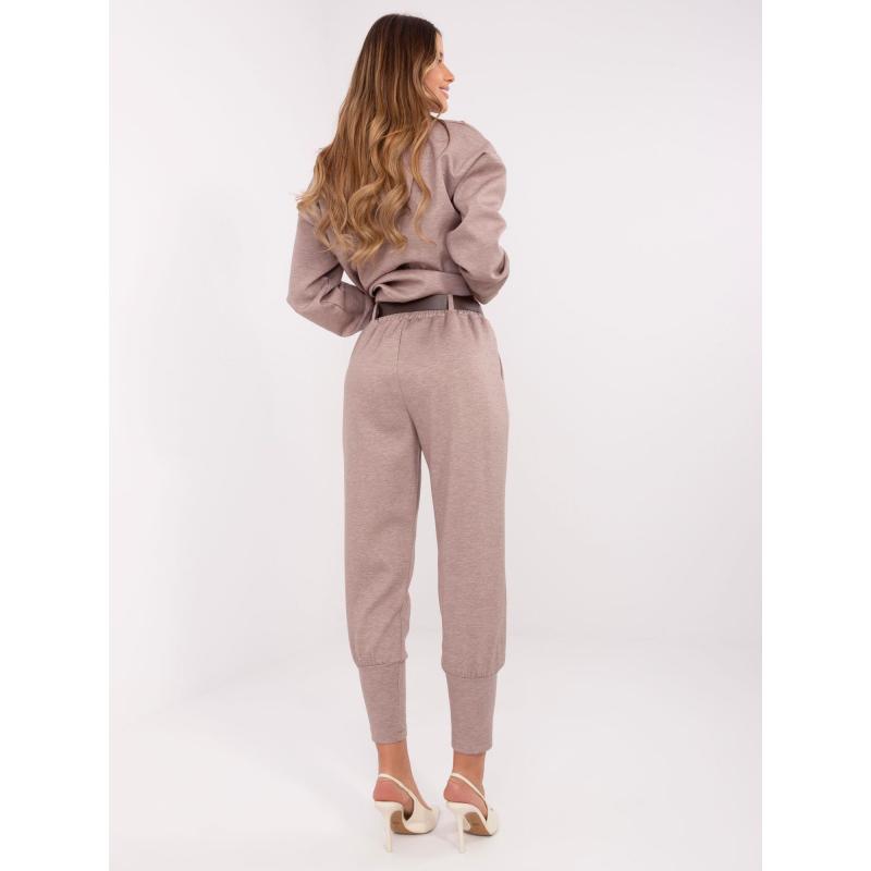 Sötétbézs melange viszkóz melegítőnadrág