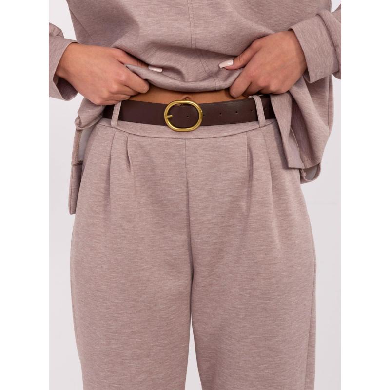 Sötétbézs melange viszkóz melegítőnadrág