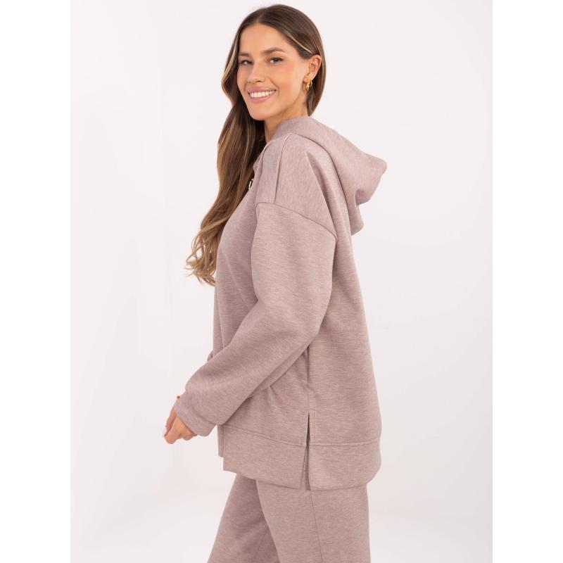 Sötétbézs melange női melegítőnadrág