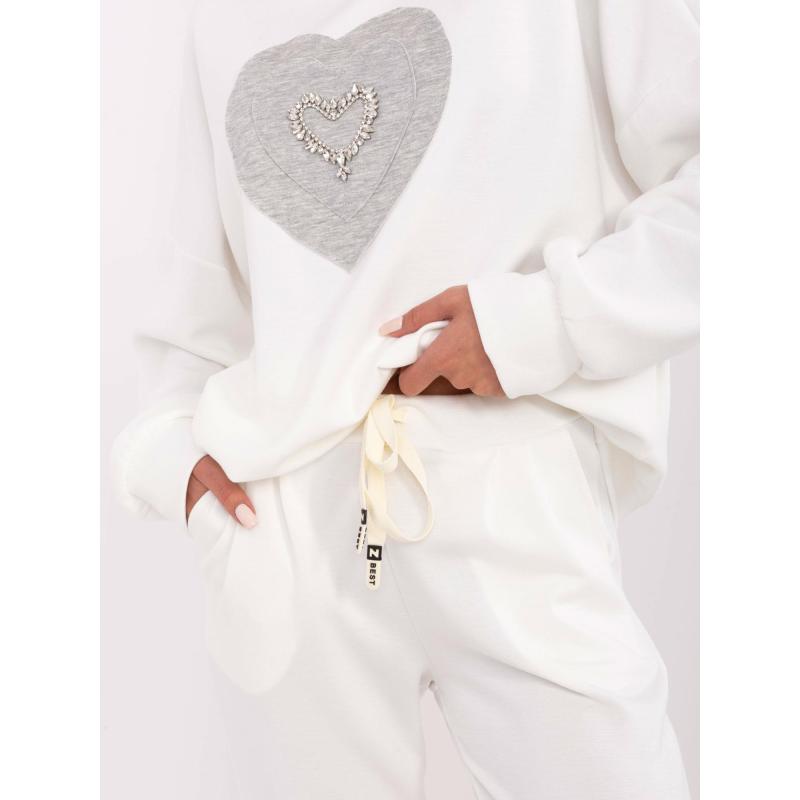 Teplákové kalhoty z viskózové směsi v barvě ecru