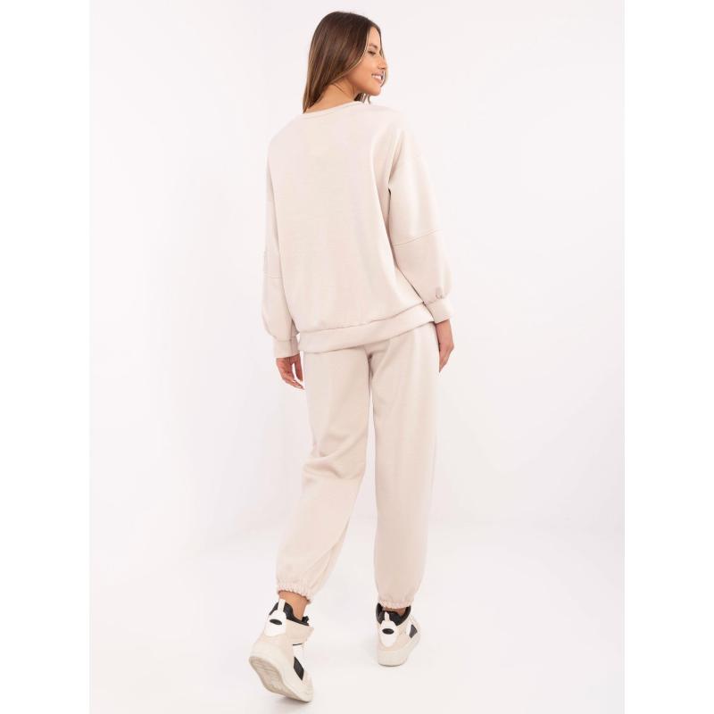 Béžový dvoudílný komplet s příměsí viskózy