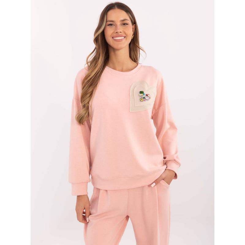 Barackszínű női kerek nyakú blúz