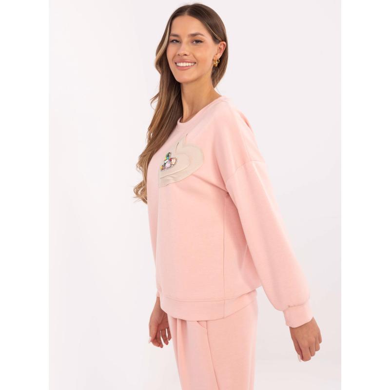 Barackszínű női kerek nyakú blúz