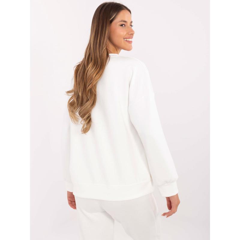 Ecru női kapucnis pulóver viszkózzal