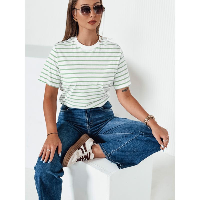 Dámske pruhované tričko RILANT zelené