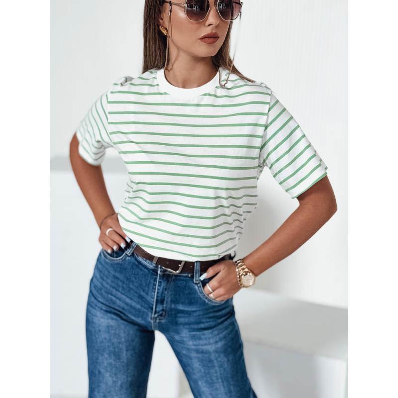 Dámske pruhované tričko RILANT zelené