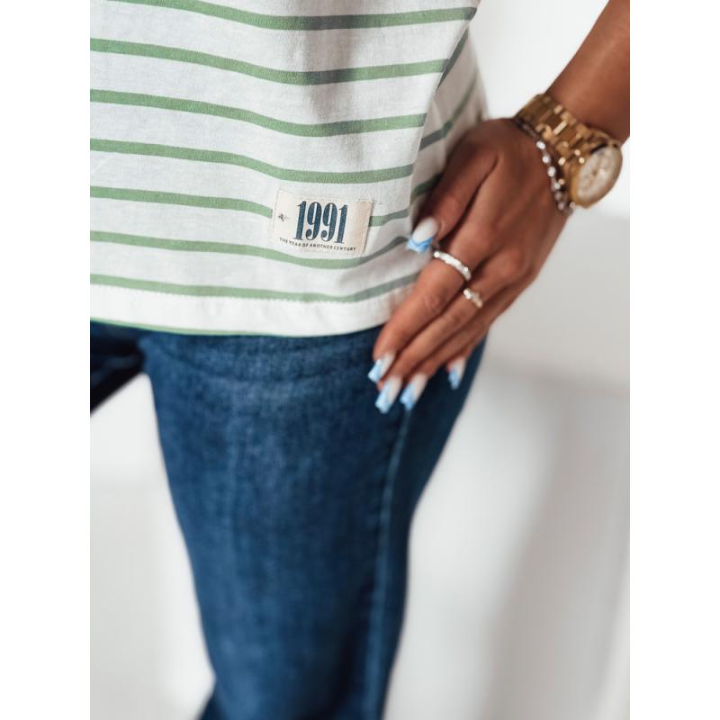 Dámske pruhované tričko RILANT zelené