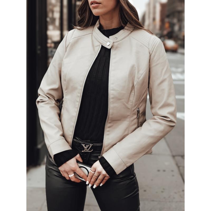Dámská přechodová koženková bunda SKINVEX béžová