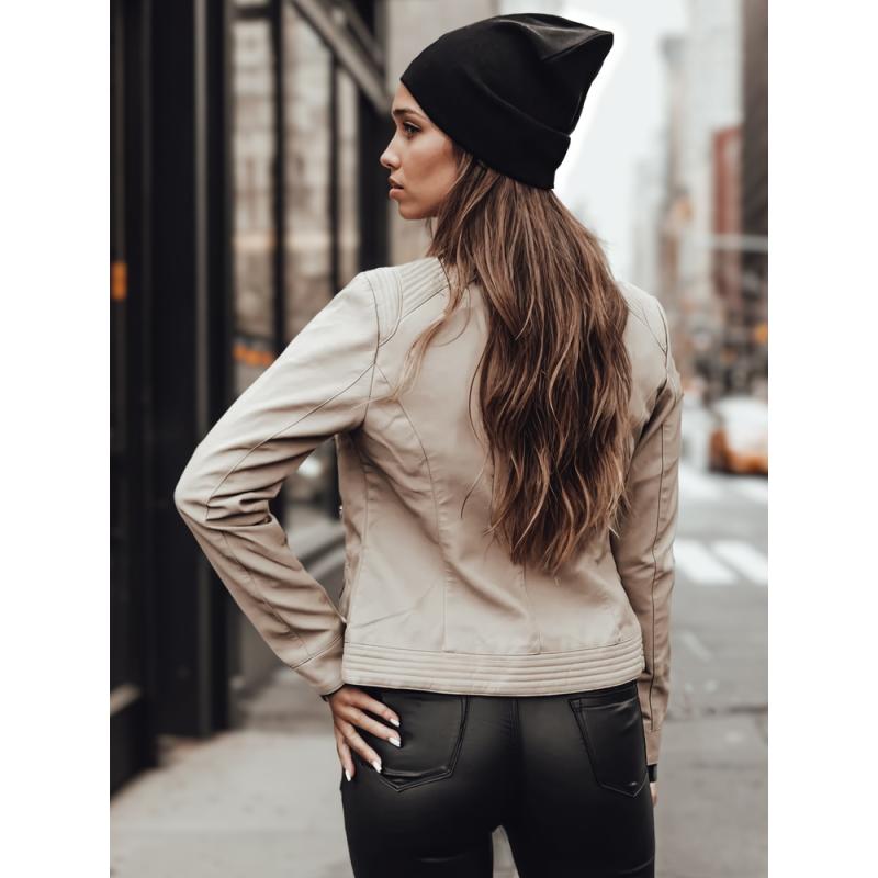 Dámská přechodová koženková bunda SKINVEX béžová