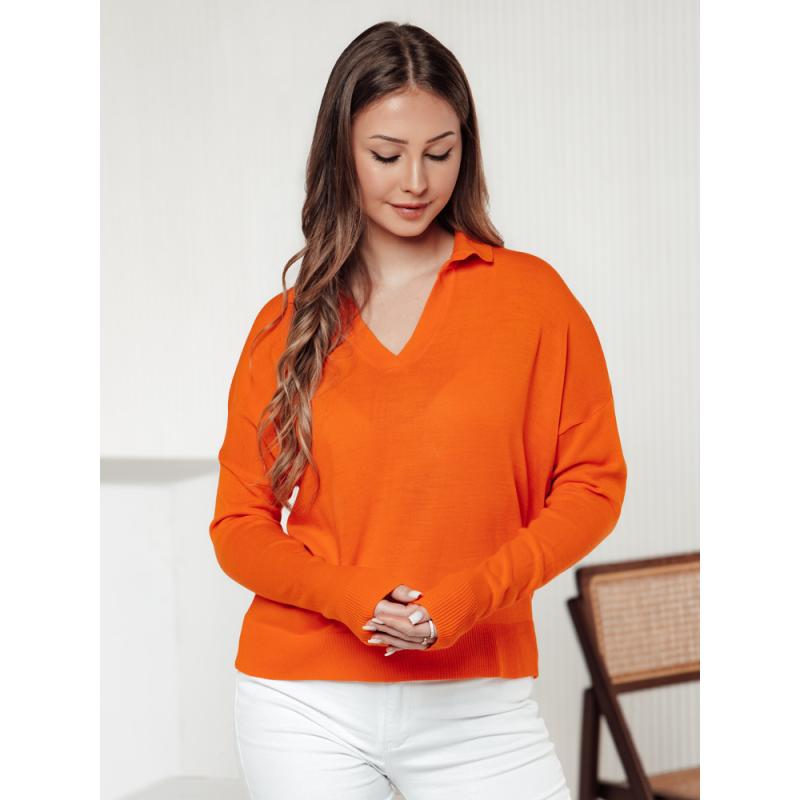 Női túlméretezett pulóver VISTILLA narancssárga