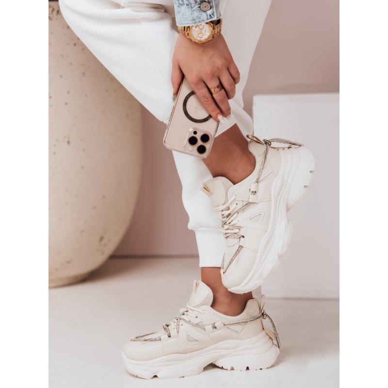 Dámské tenisky na silnější podrážce NEWMOVE béžové