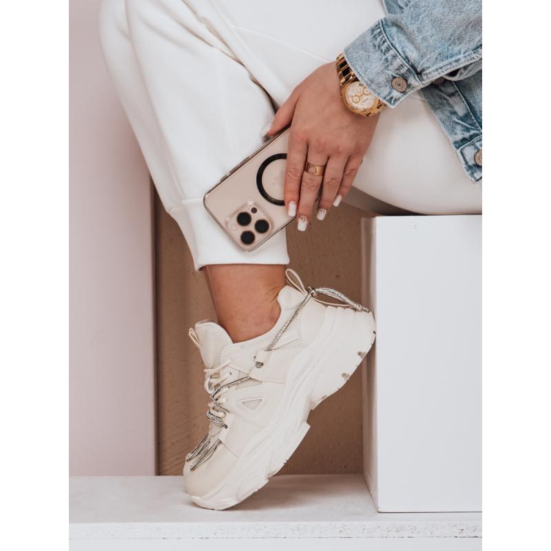 Dámské tenisky na silnější podrážce NEWMOVE béžové