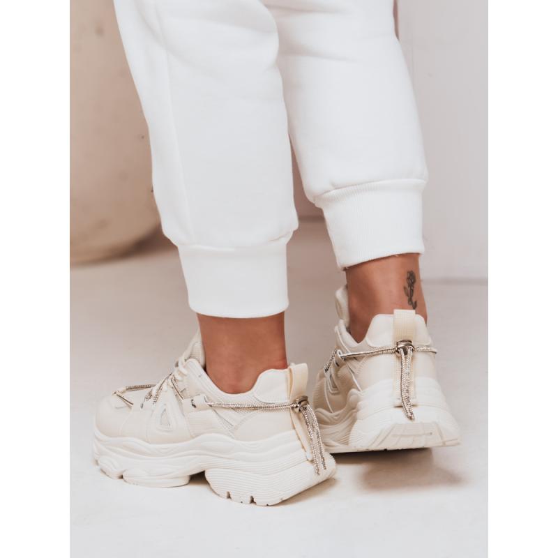 Dámské tenisky na silnější podrážce NEWMOVE béžové