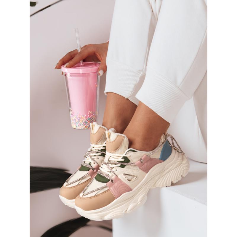 Dámské tenisky na silnější podrážce NEWMOVE béžové