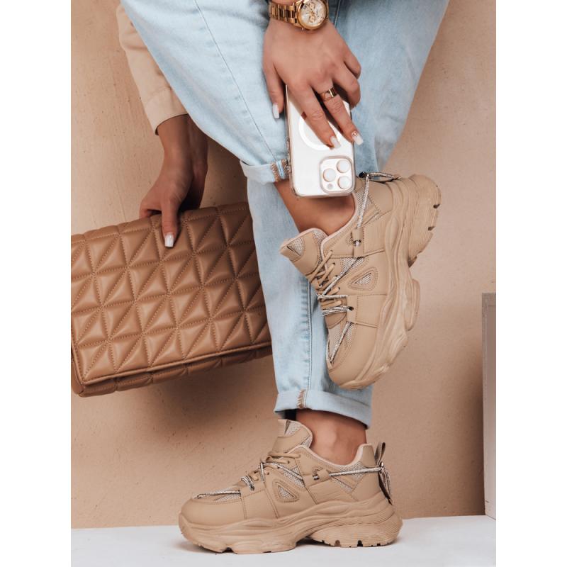 Dámské tenisky na silnější podrážce NEWMOVE khaki barva