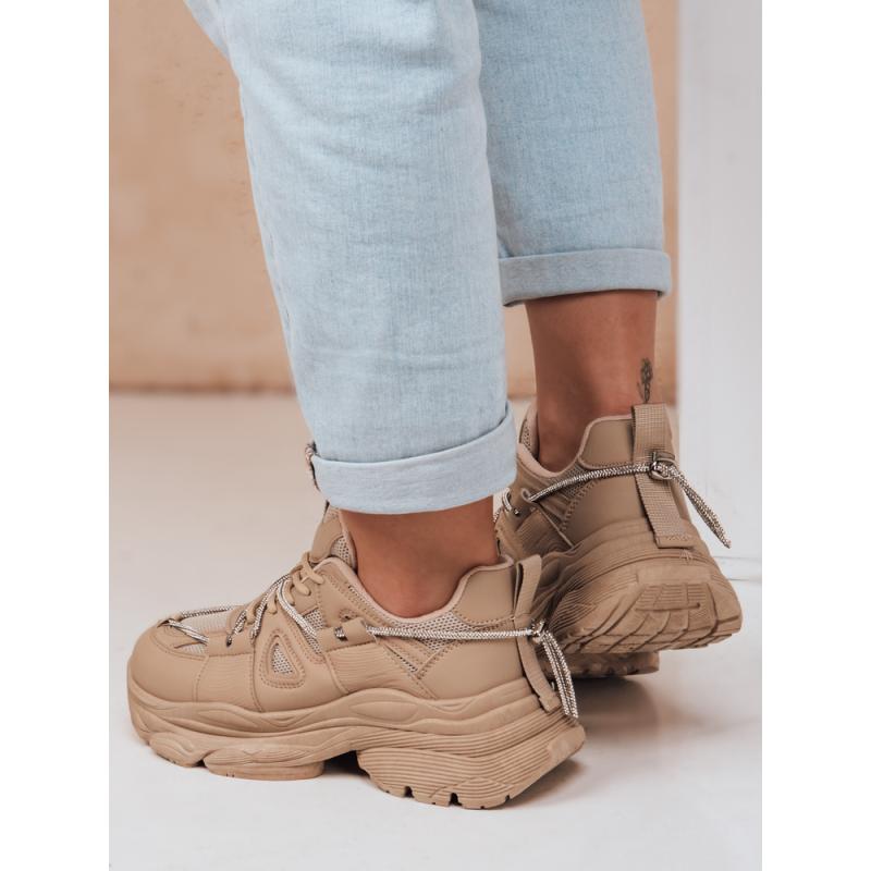 Dámské tenisky na silnější podrážce NEWMOVE khaki barva