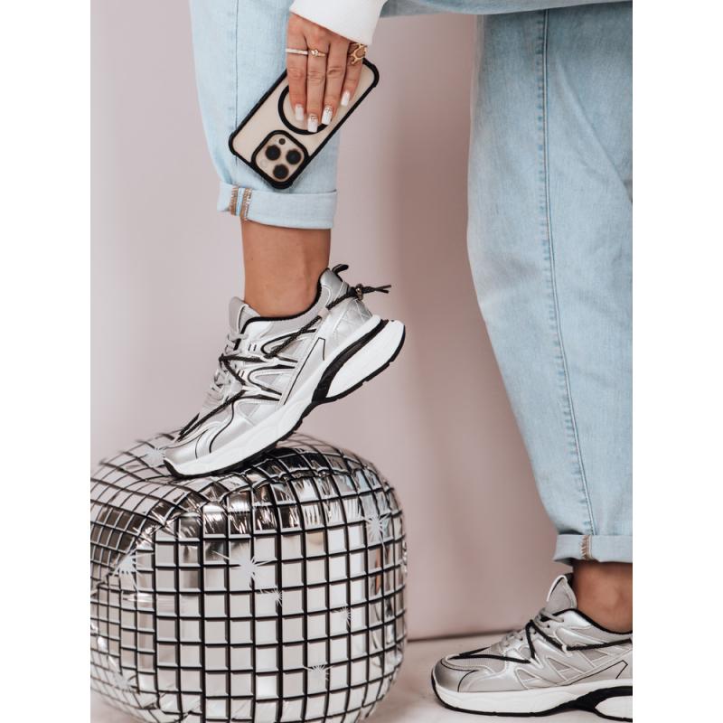 Dámské tenisky na ploché podrážce LUXORUNS stříbrné