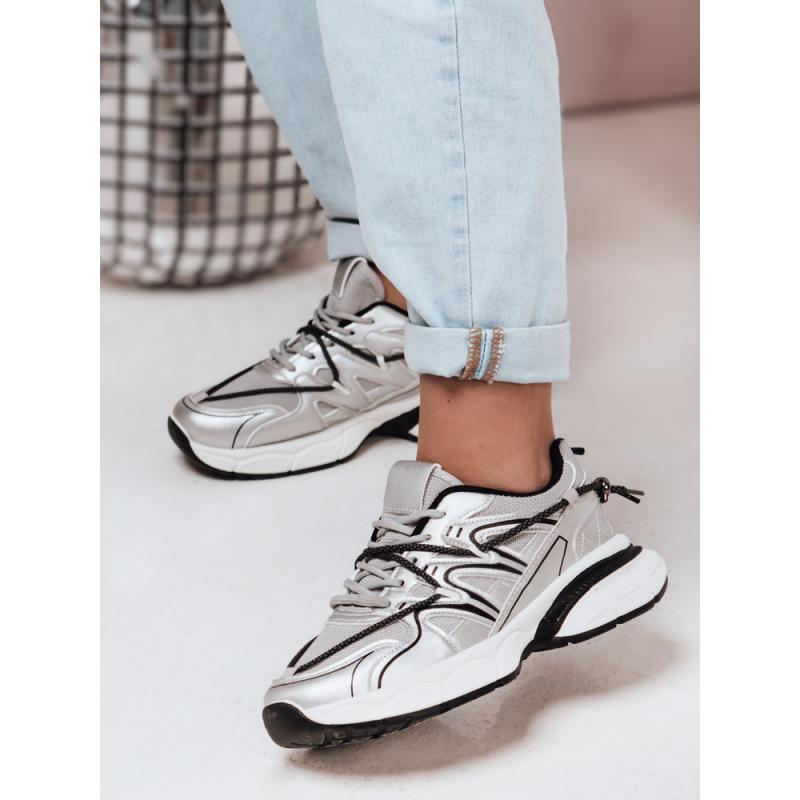 Dámské tenisky na ploché podrážce LUXORUNS stříbrné