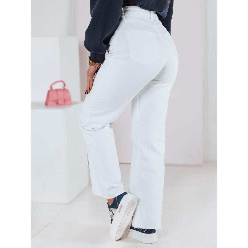 Dámske džínsové nohavice so širokými nohavicami LUXEFLOW biele