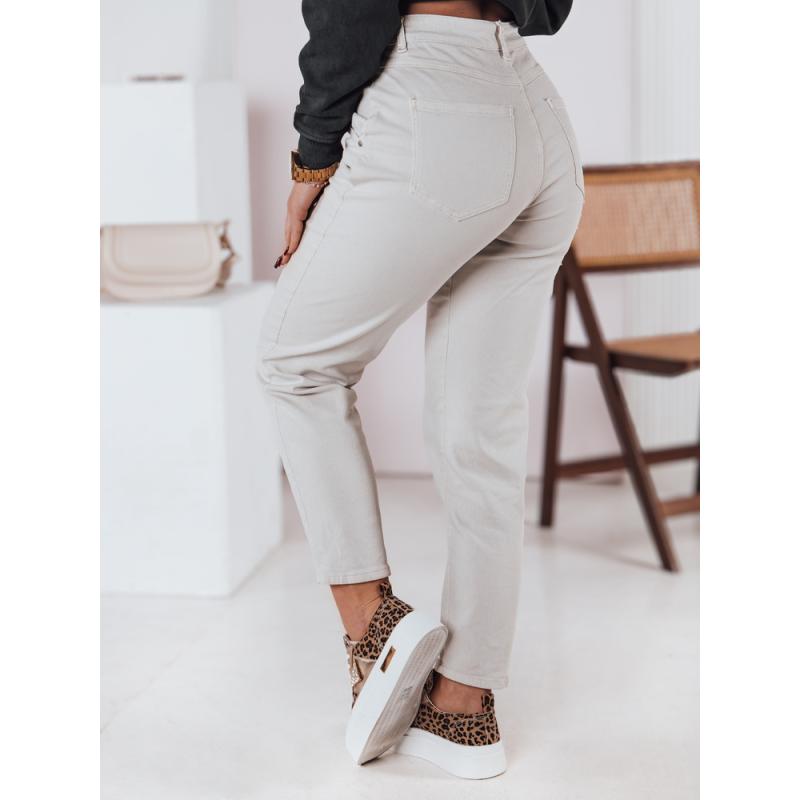Dámske džínsové nohavice STREETSTYLE svetlo béžové