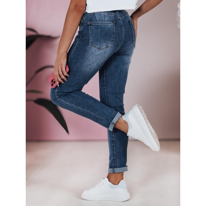 Dámské jeansové kalhoty slim fit střední FLEXI tmavě modrá