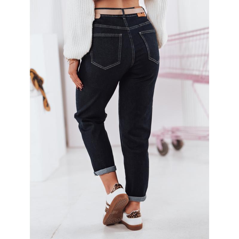 Dámské džínové kalhoty mom fit STRAIGHTY tmavě modré