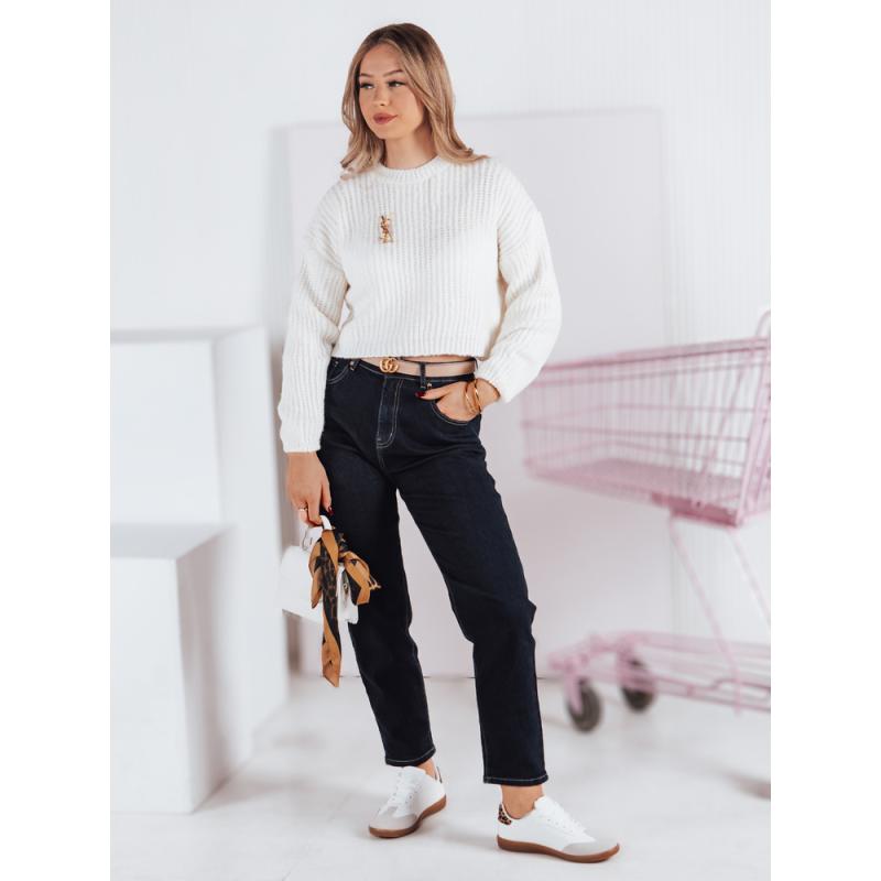 Dámské džínové kalhoty mom fit STRAIGHTY tmavě modré