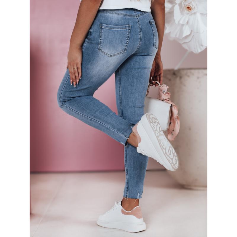 Dámské úzké džínové kalhoty s vysokým sedem DERMIX