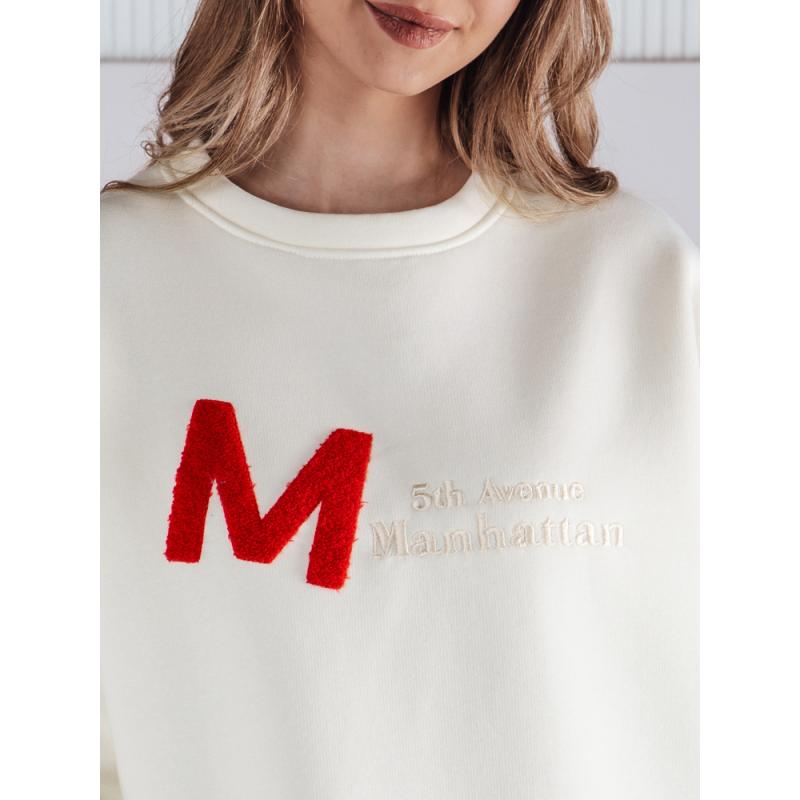 Női pulóver AVENUE, egy méret, oversize, ecru